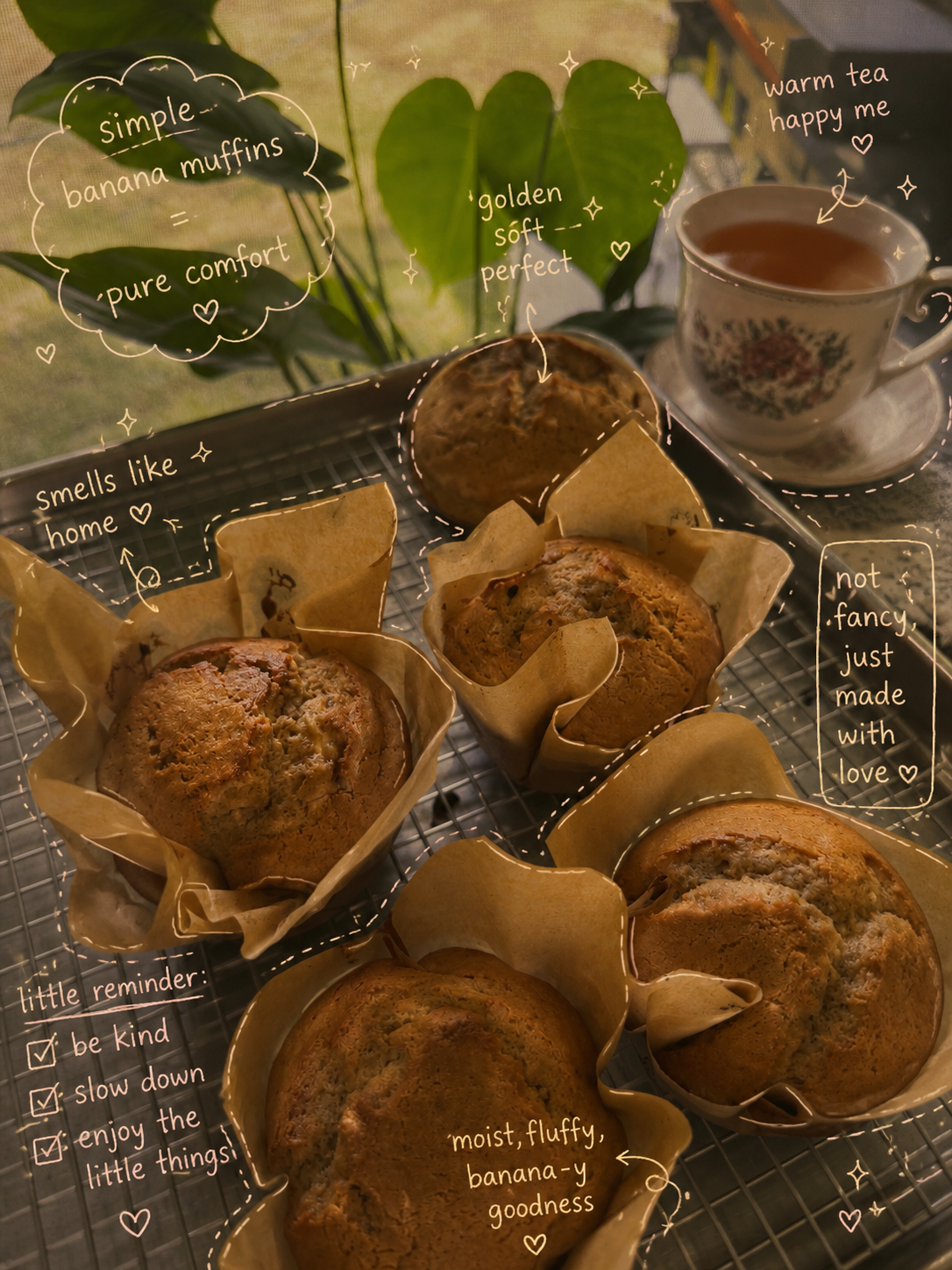 Classic Banana Muffins (4 pcs)